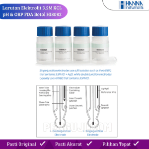 Larutan Pengisian Elektrolit 3.5M Kalium Klorida (KCl) pH & ORP Botol FDA HI8082 HANNA