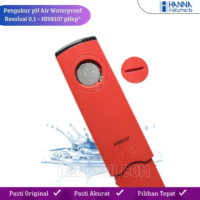 Pengukur pH Air Waterproof Resolusi 0,1 – HI98107 pHep® HANNA - Image 3