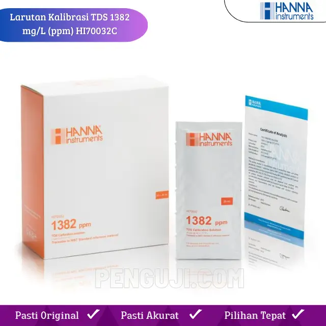 Larutan Kalibrasi TDS 1382 mg/L (ppm) (25 x 20mL) HI70032C HANNA