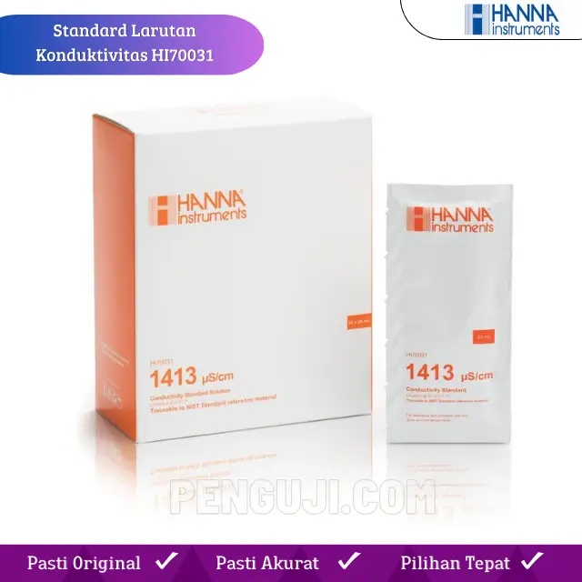 Standard Larutan Konduktivitas 1.413 µS/cm (25 x 20mL) HI70031P HANNA - Image 2