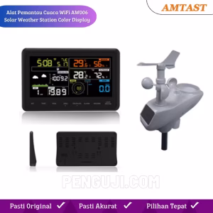 Alat Pemantau Cuaca WiFi AW006 Solar Weather Station Color Display