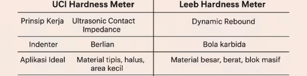 Jenis Hardness Meter apa yang harus digunakan untuk Material saya, UCI atau LEEB